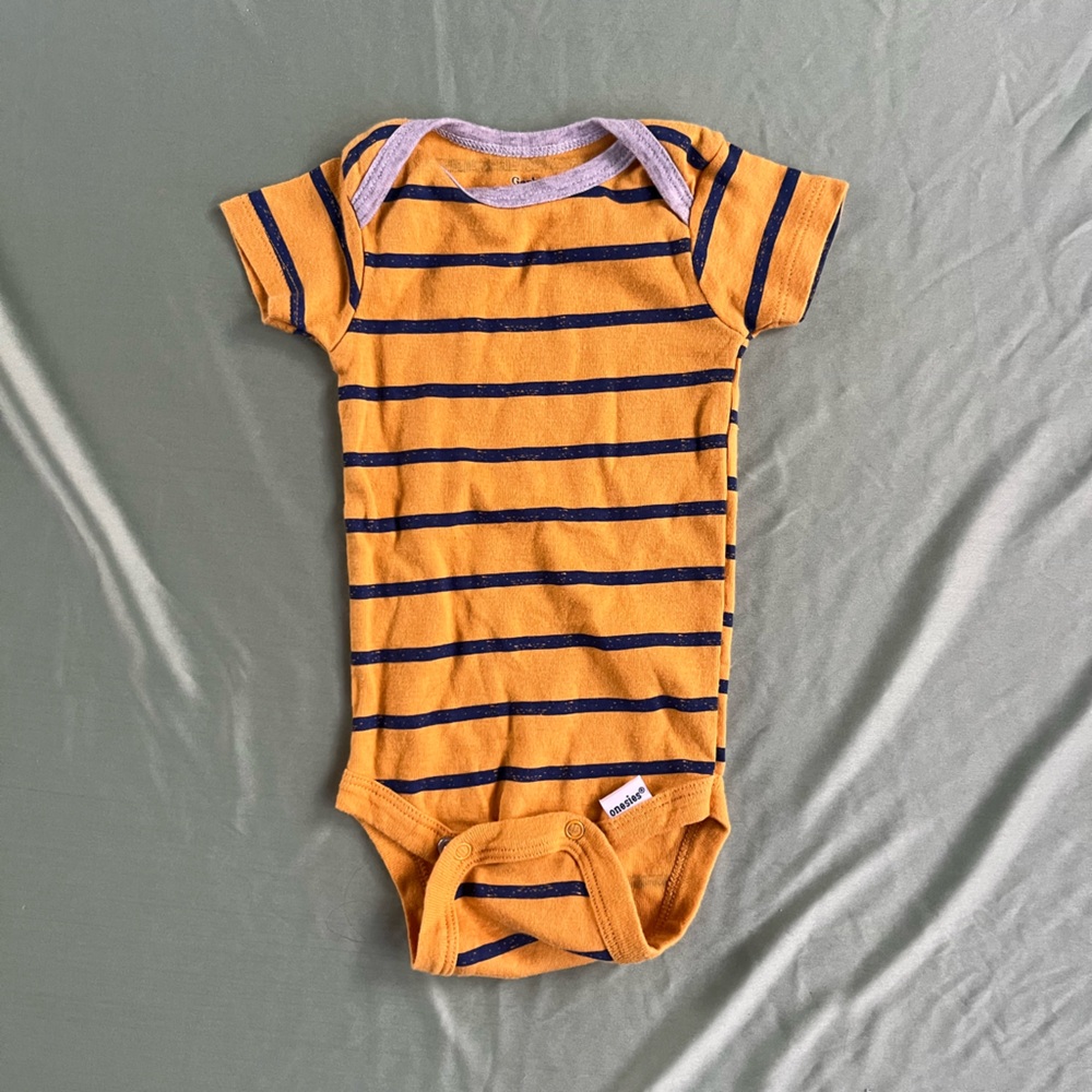 Gerber Yellow and Blue Striped Onesie